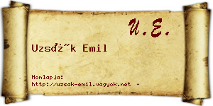 Uzsák Emil névjegykártya